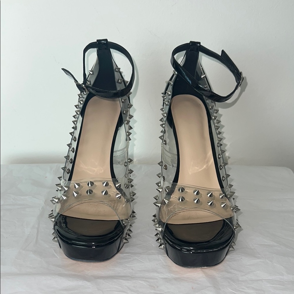 Onlymaker Studded Black and clear transparent heels. Size 12 43